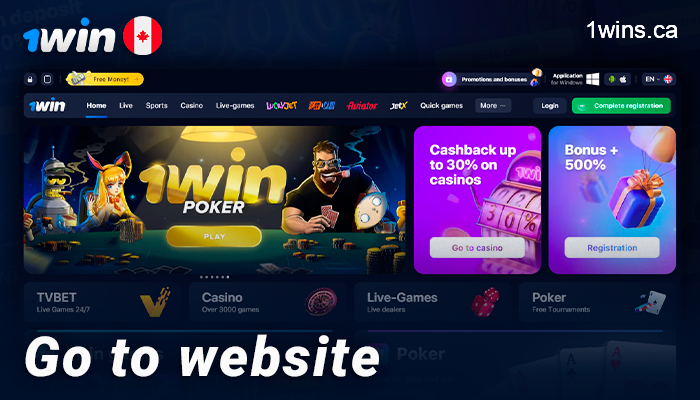 Visit the 1Win online casino website